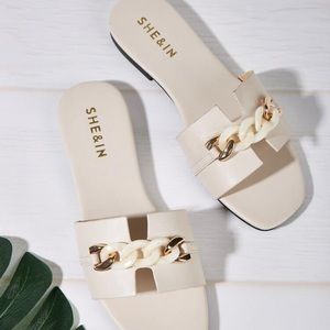 Chain Decor Slide Sandals